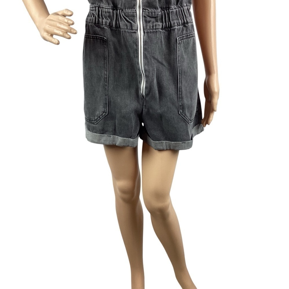 KanCan Victoria Gray Denim Utility Romper Size S - Picture 3 of 7